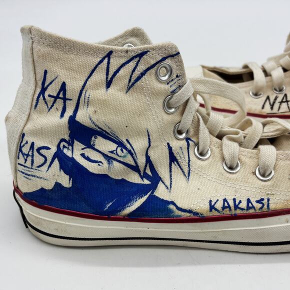 Converse Custom Designed Narut Kakasi High Top Sneakers M8.5 W10.5 Anime Skater main image 6